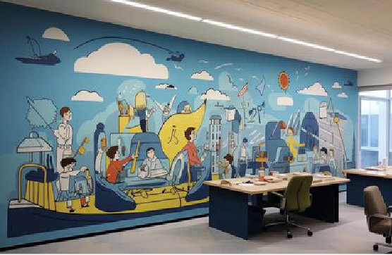  遂平办公室墙绘的特点。